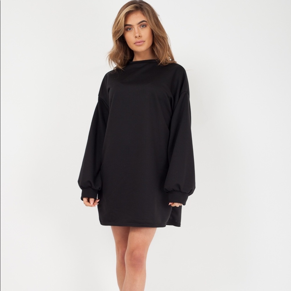 Plain Oversized Basic Sweater Dress